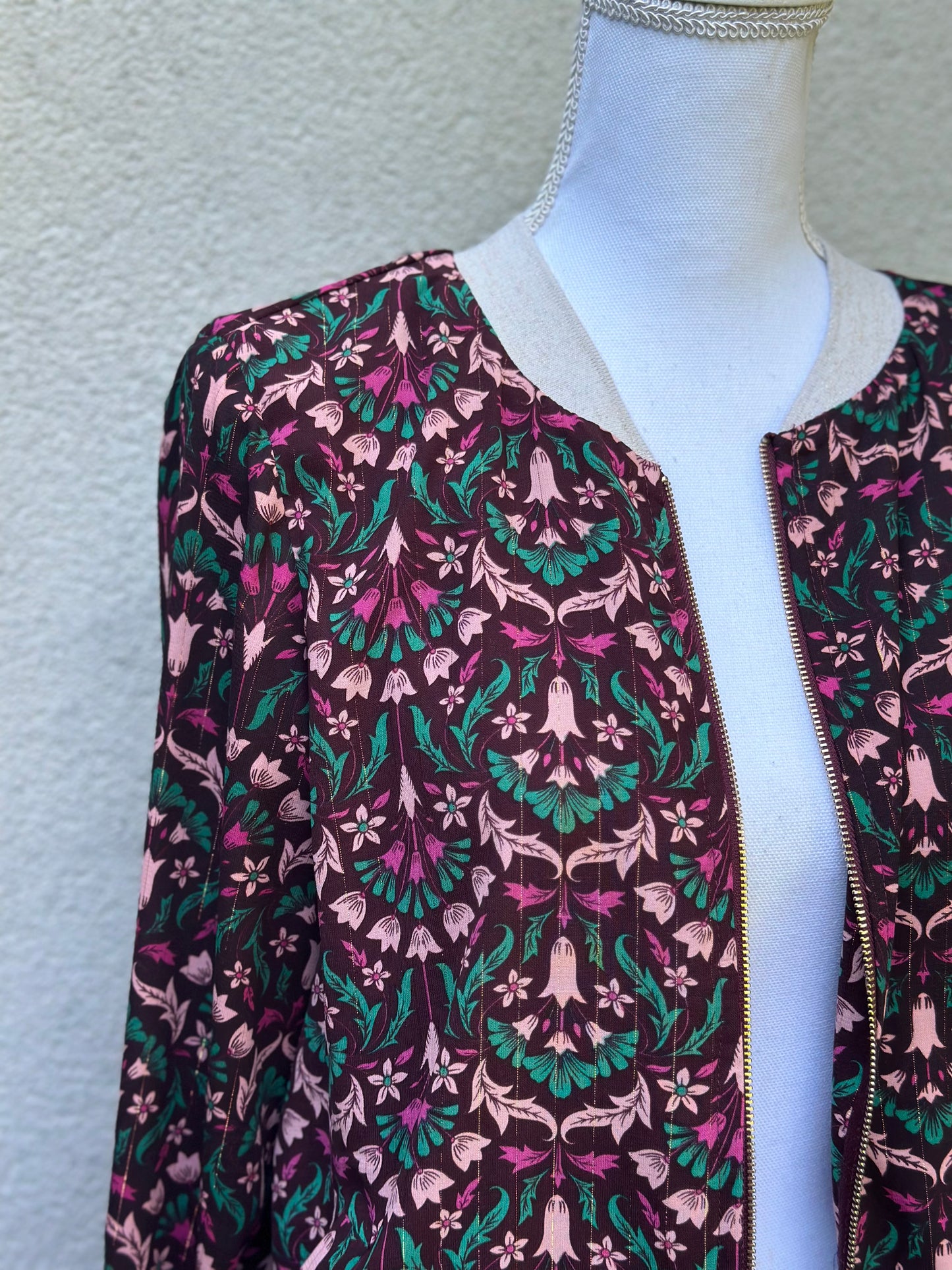 Veste bomber fluide imprimé fleuri T.36