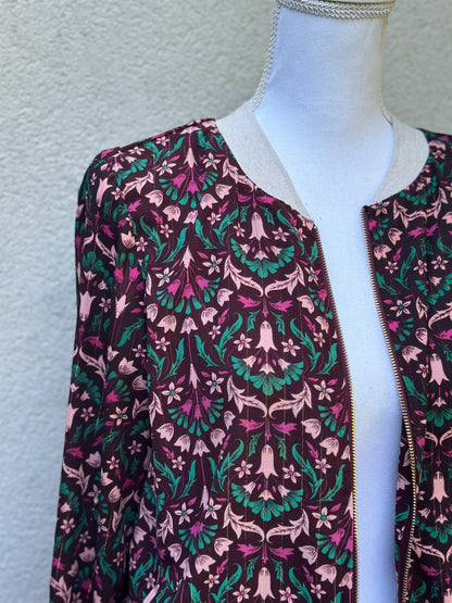 Veste bomber fluide imprimé fleuri T.36