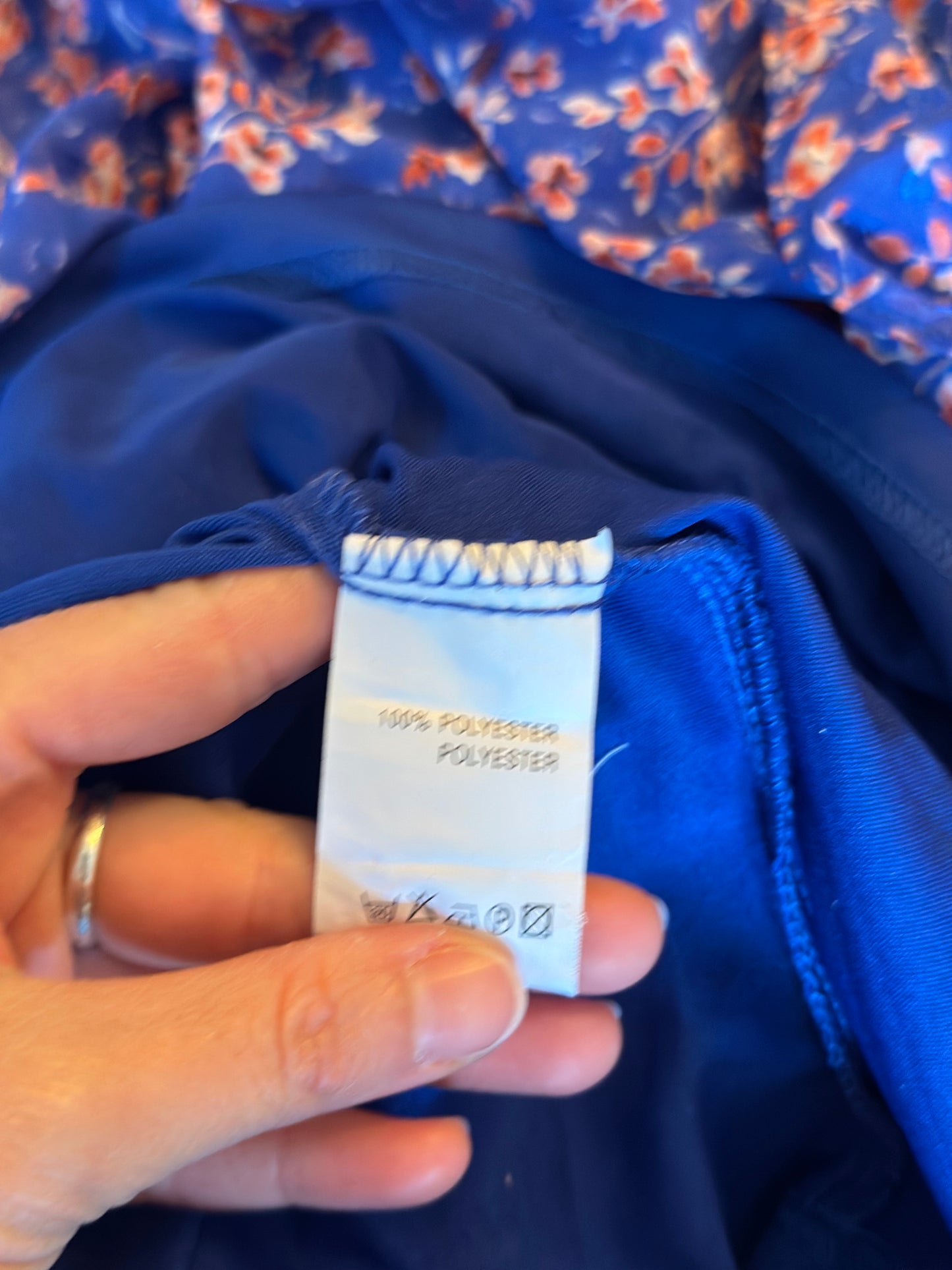 Robe longue fleurie bleu rose T.36/38