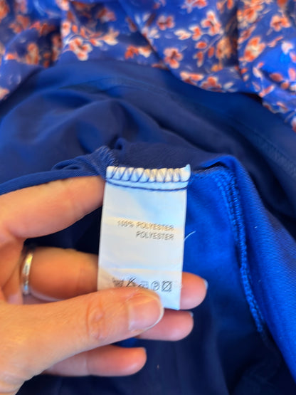 Robe longue fleurie bleu rose T.36/38