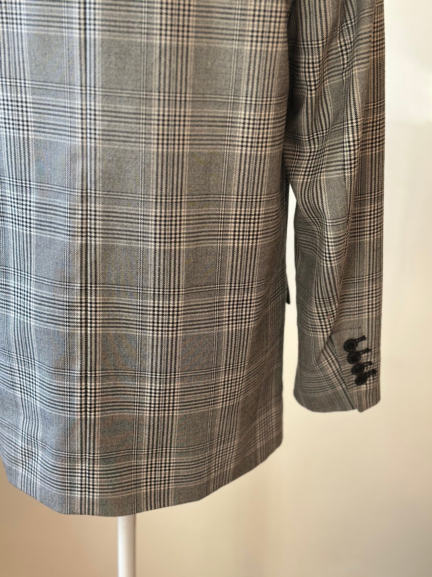Blazer à carreaux gris T.34 oversize