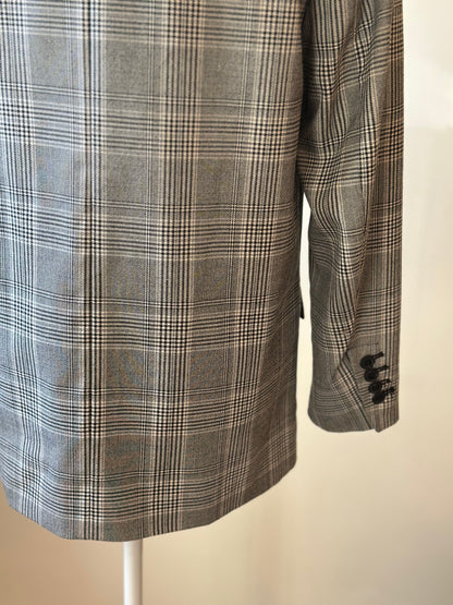 Blazer à carreaux gris T.34 oversize