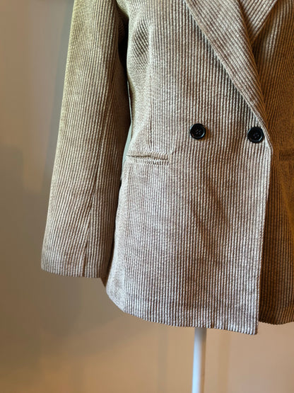 Blazer long en velours côtelé camel fabrication italienne T.36/38