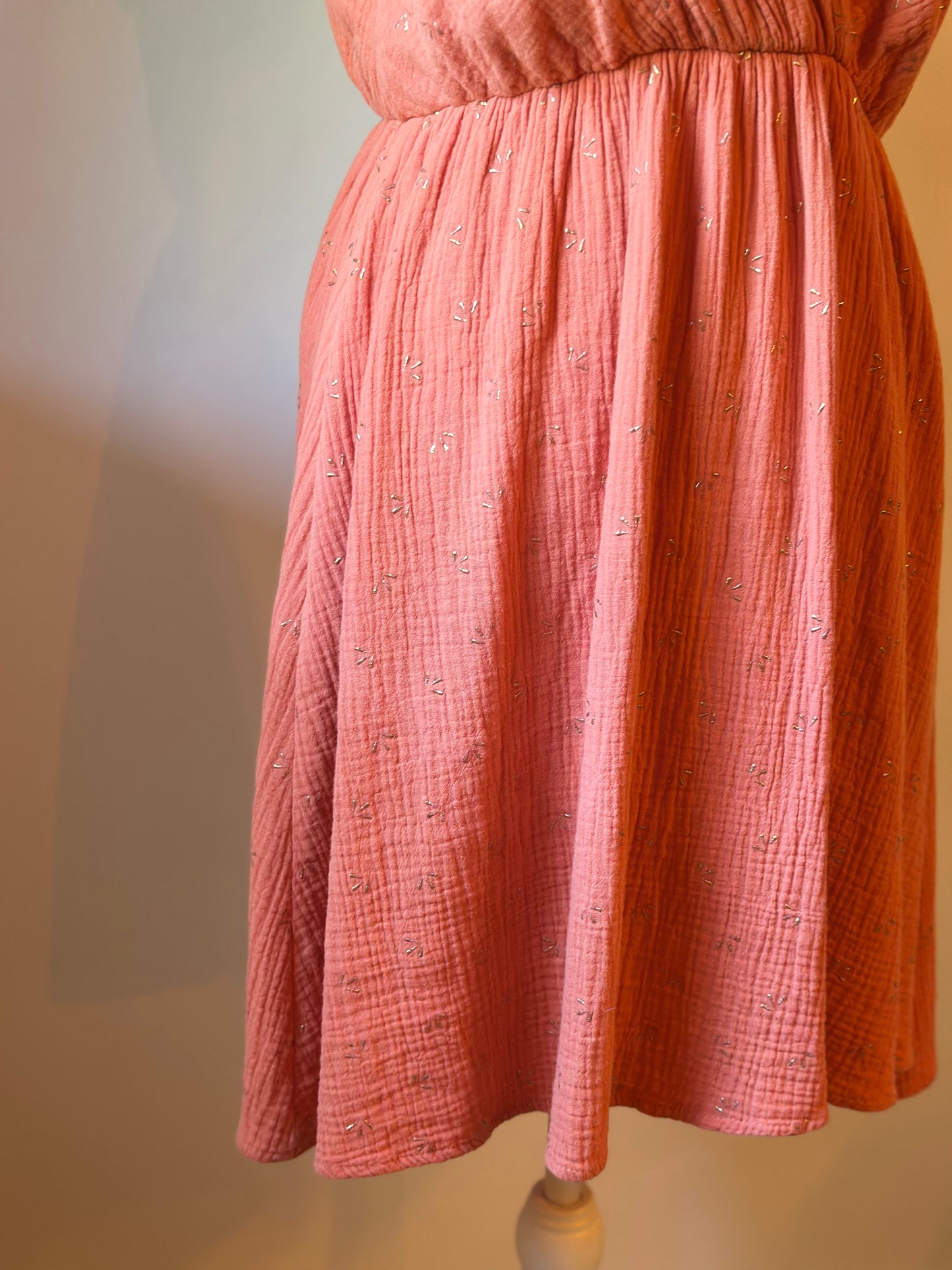 Robe gaze de coton corail T.36/38