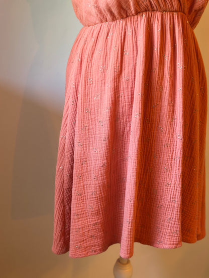 Robe gaze de coton corail T.36/38