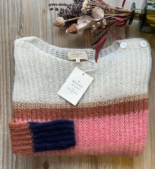 Pull modèle "Tonia" en maille colorée laine T.34