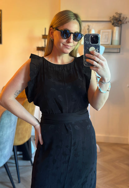 Robe noire motif cachemire T.36