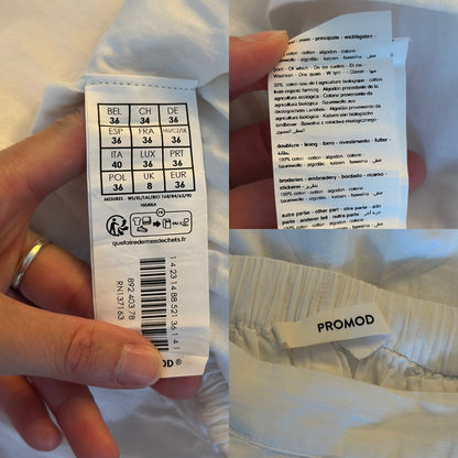 Short blanc brodé – Palmiers & coquillages colorés T.36