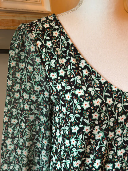Blouse imprimé fleuri neuve T.34