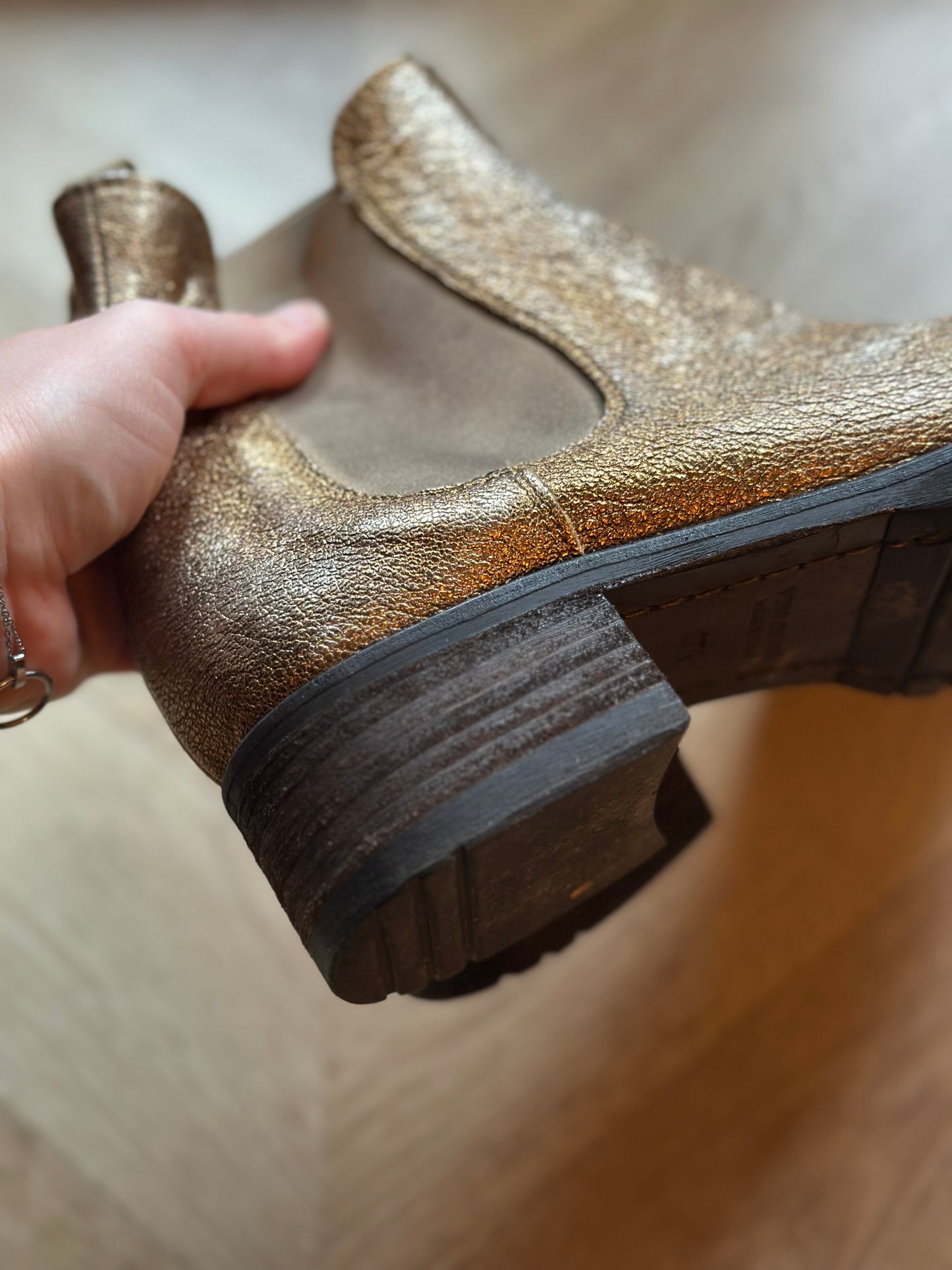 Bottines Chelsea cuir doré Made in Italy T37,5