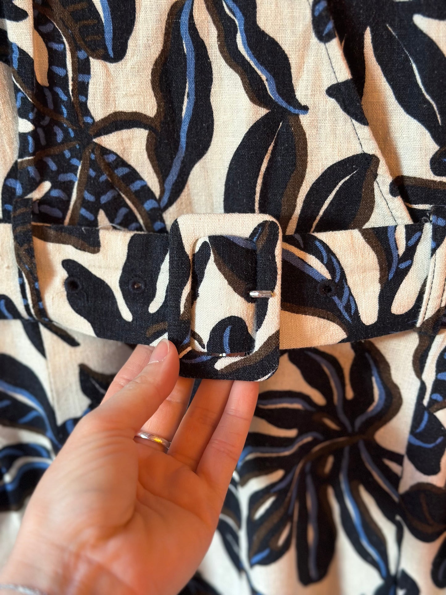 Combinaison imprimée en lin neuf T.36