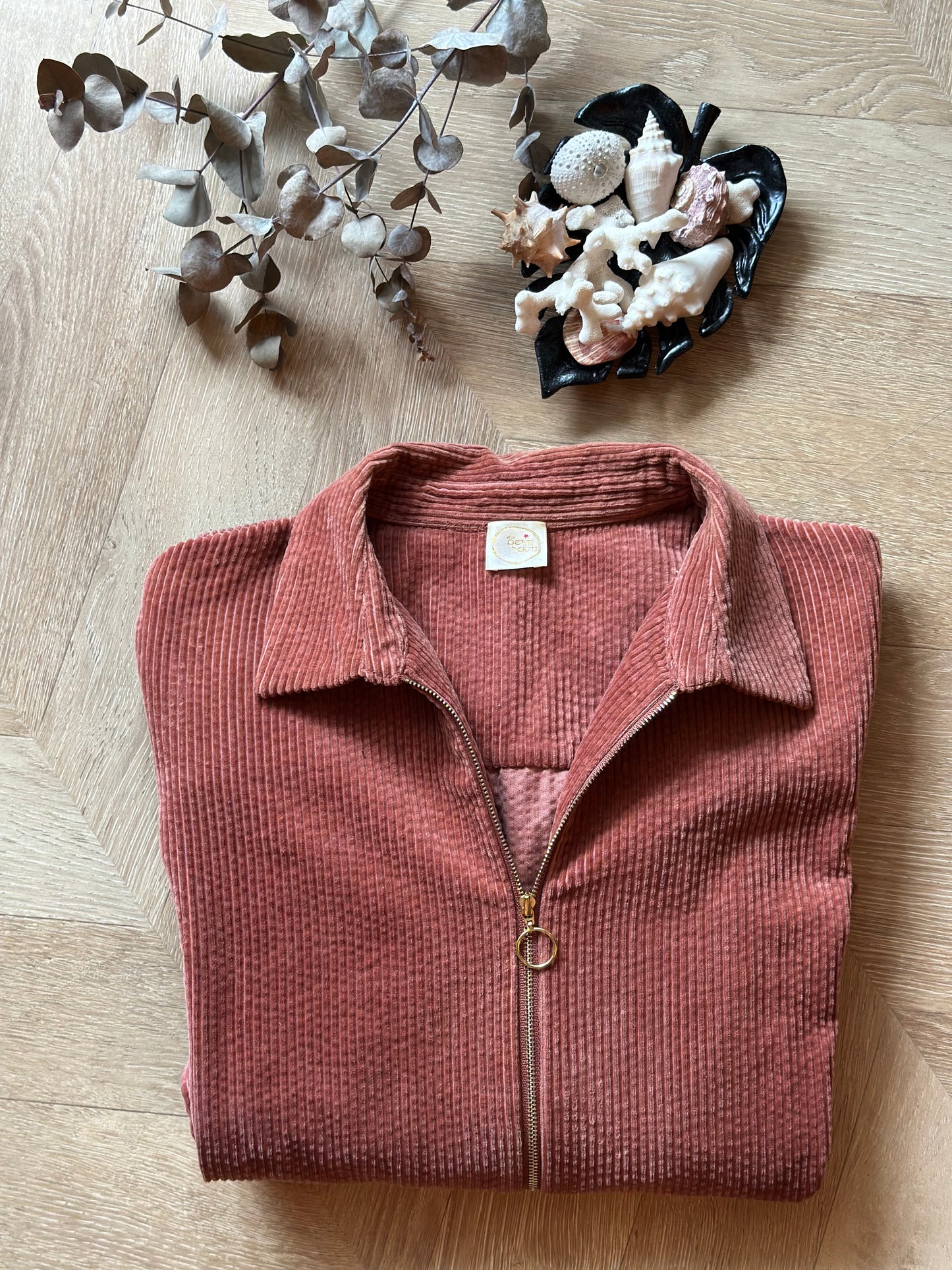 Veste en velours côtelé rose brique – Modèle Elodia – T3 (oversize)