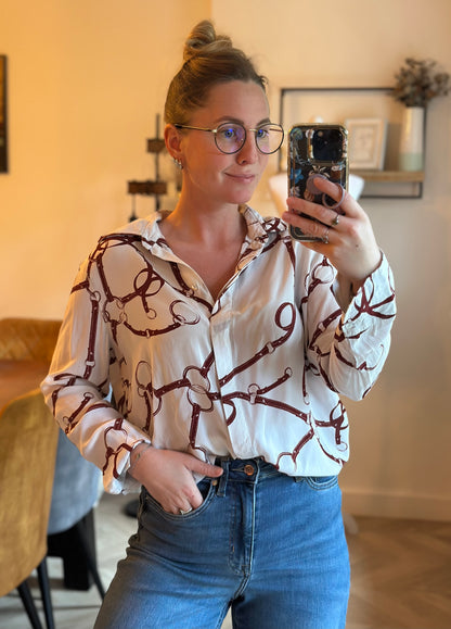 Blouse imprimé mors cheval en viscose T.40