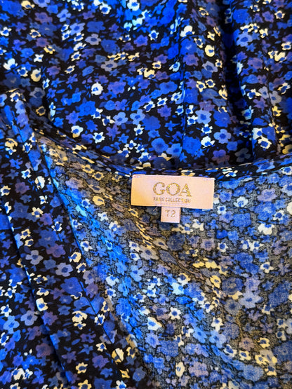 Robe fleurie bleue viscose T.36
