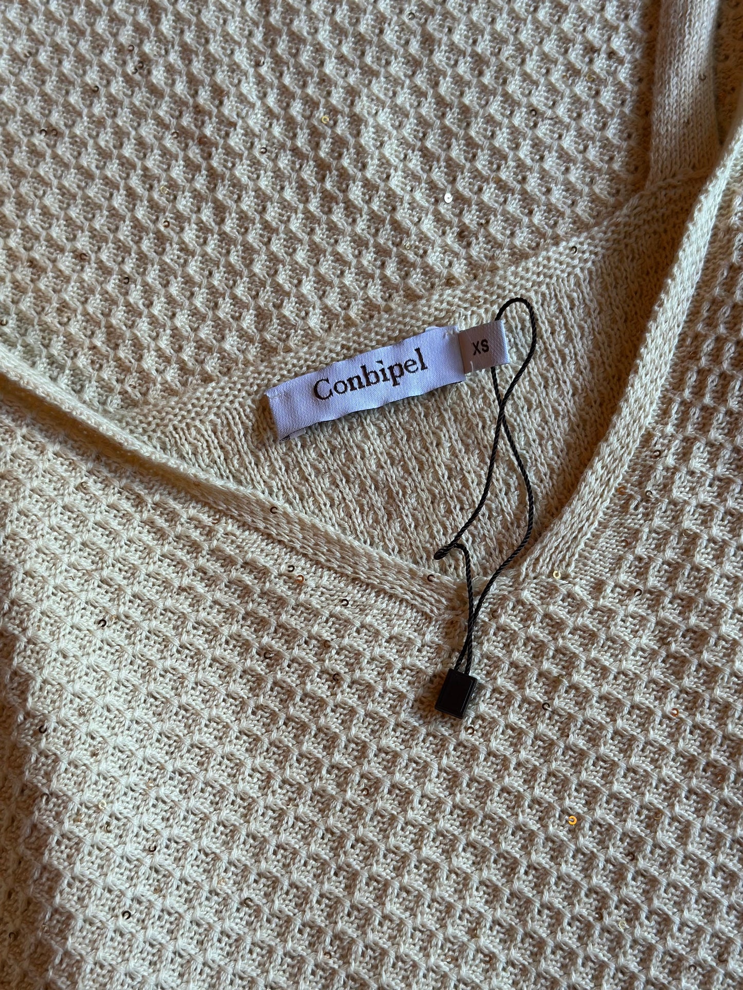 Robe longue maille beige irisée 100% coton T.34
