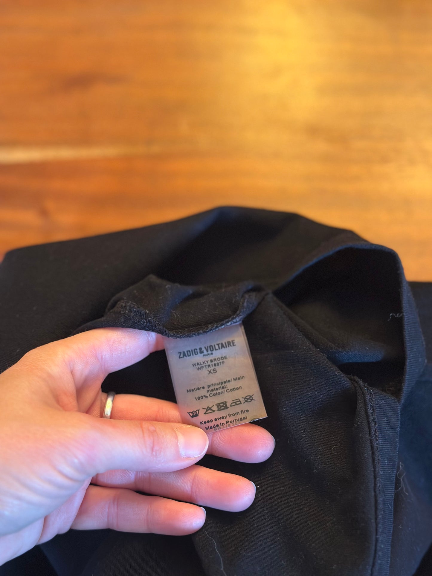 T-shirt noir en coton T.34/36