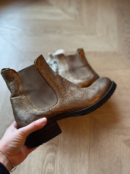 Bottines Chelsea cuir doré Made in Italy T37,5