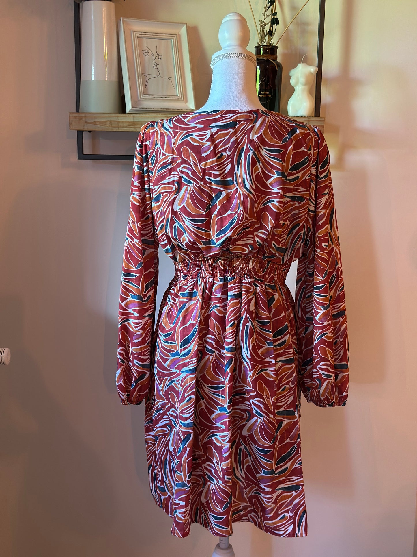 Robe imprimé feuillage T.40