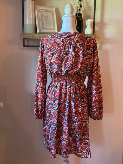 Robe imprimé feuillage T.40