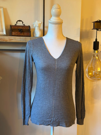 Pull doux gris chiné cachemire T.36