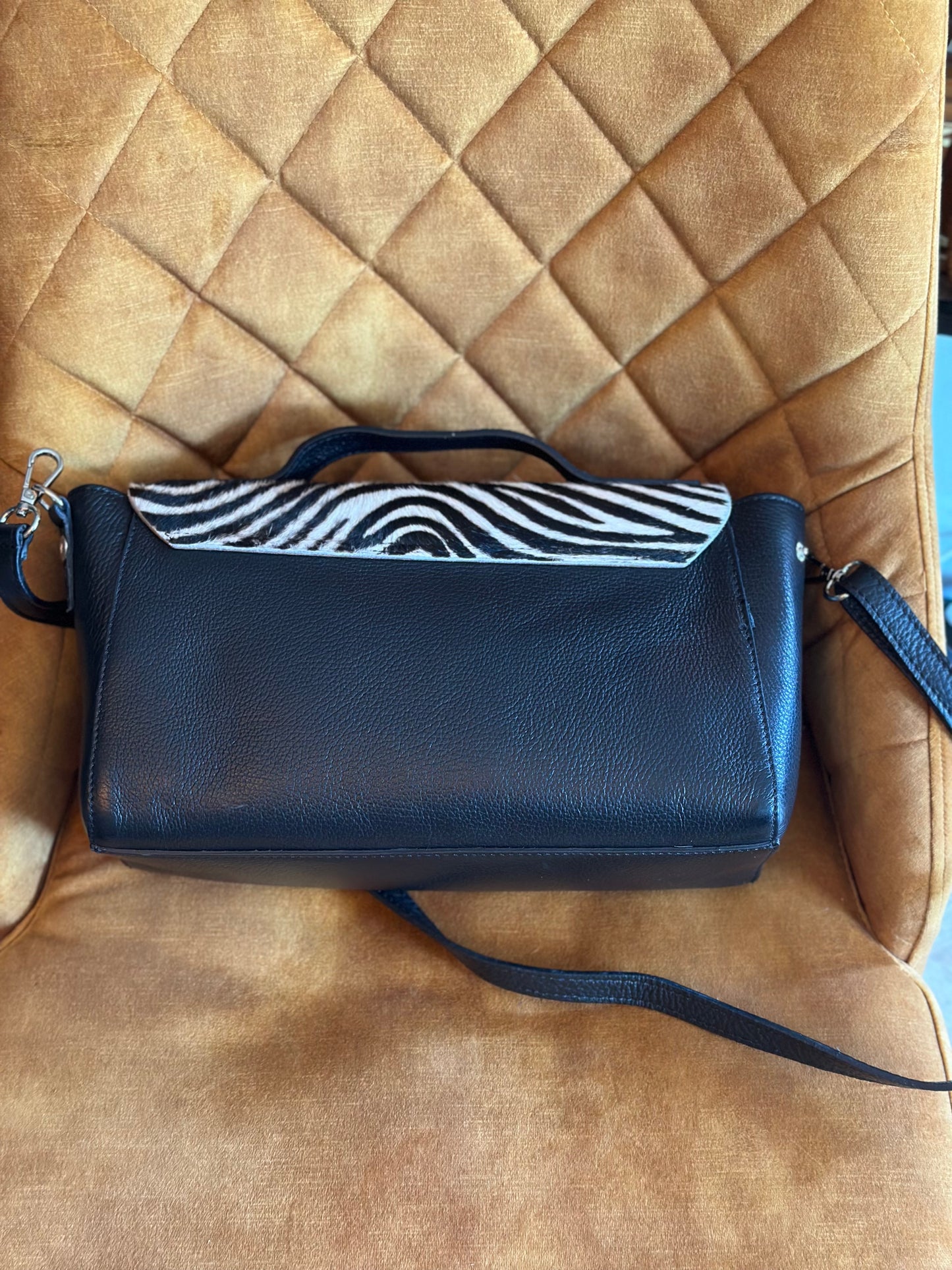 Sac bandoulière en cuir zèbre – Made in Italy