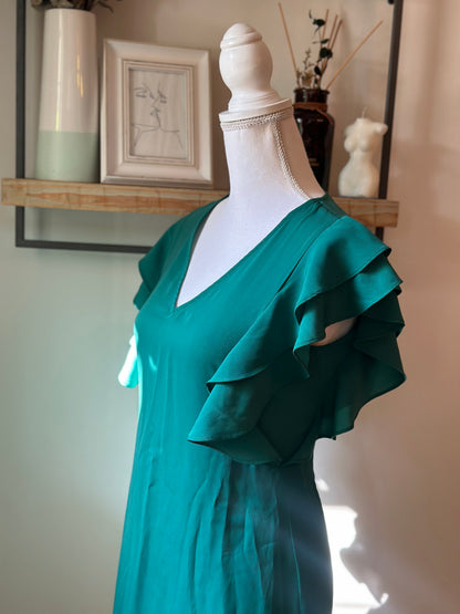 Robe d’été verte à volants T.34