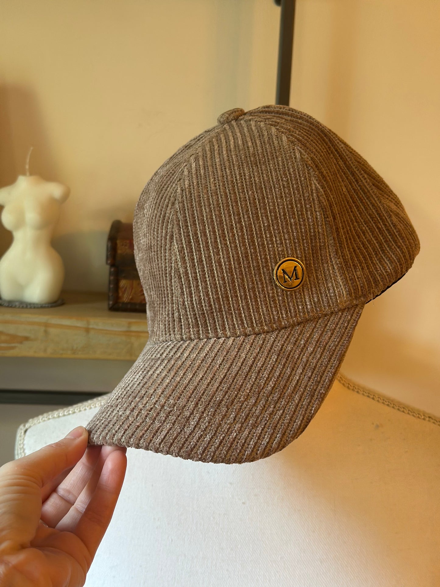 Casquette en velours côtelé unie neuf