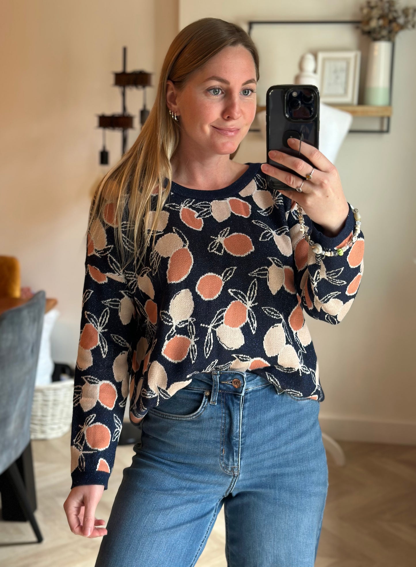 Pull imprimé fruits lurex modèle Berto T.38