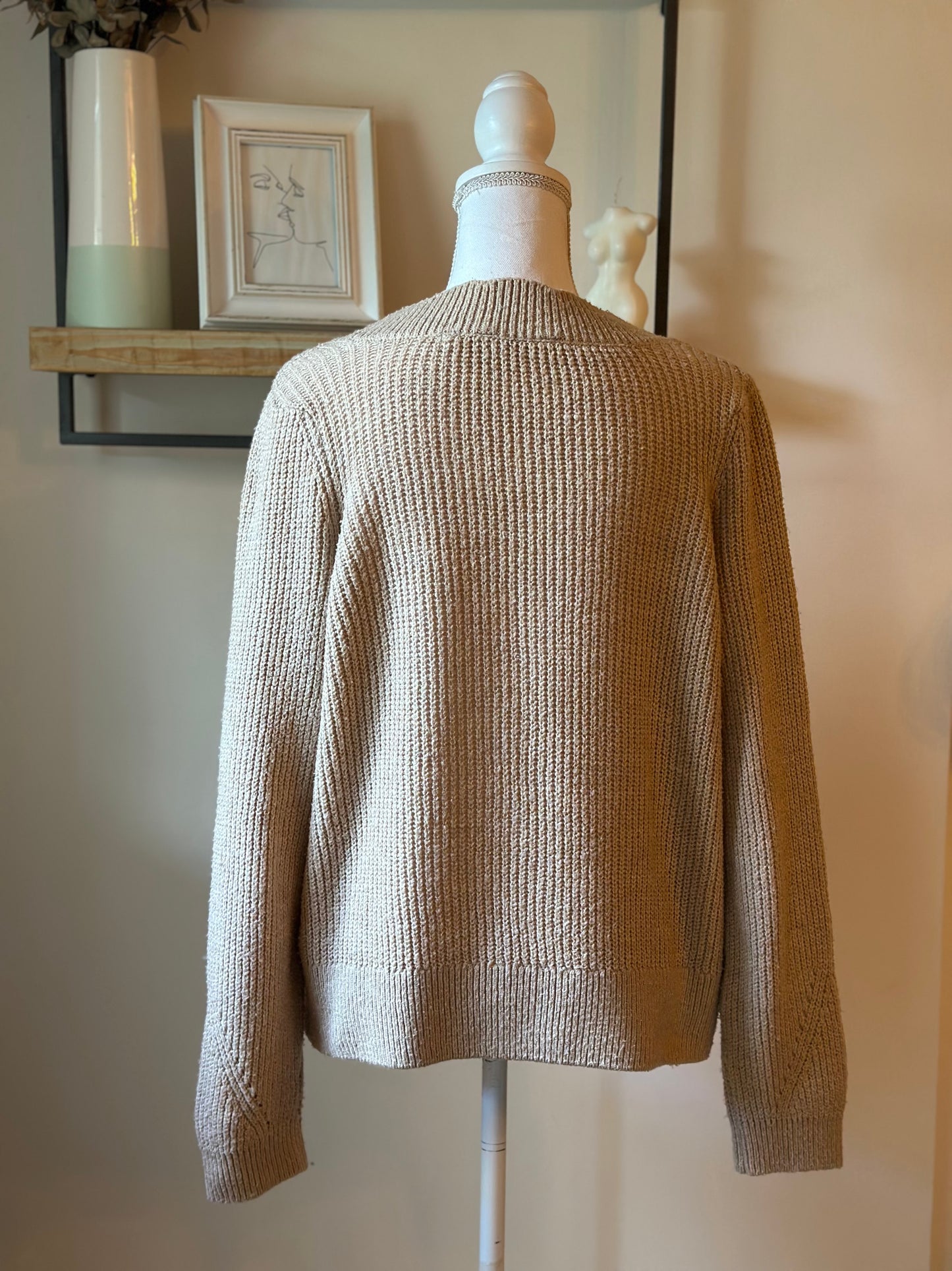 Cardigan beige maille T.40
