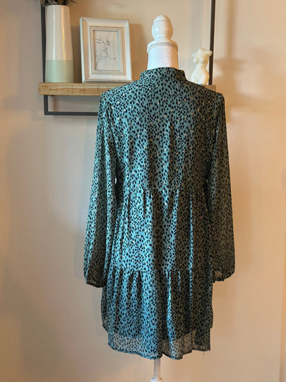 Robe fluide imprimé léopard vert T.36
