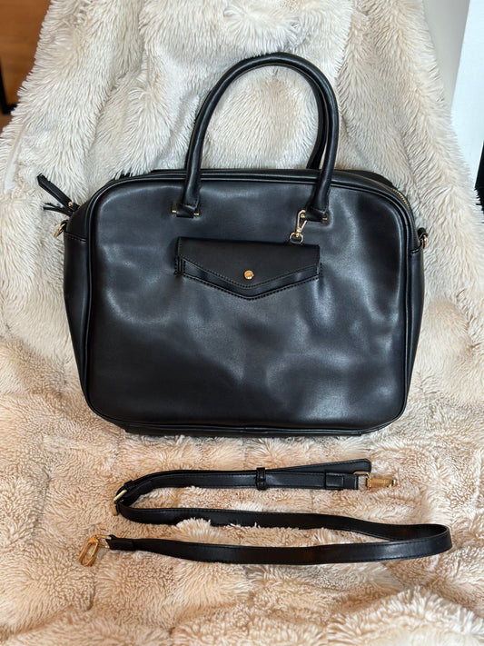 Sac pochette porte documents / ordinateur noir avec bandoulière