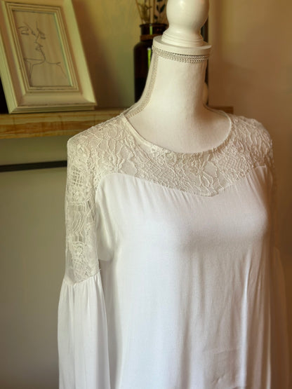 Blouse blanche dentelle T.36