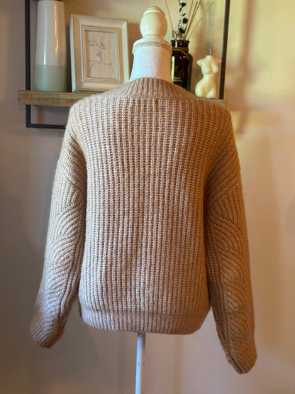 Pull maille torsadée T.36 oversize