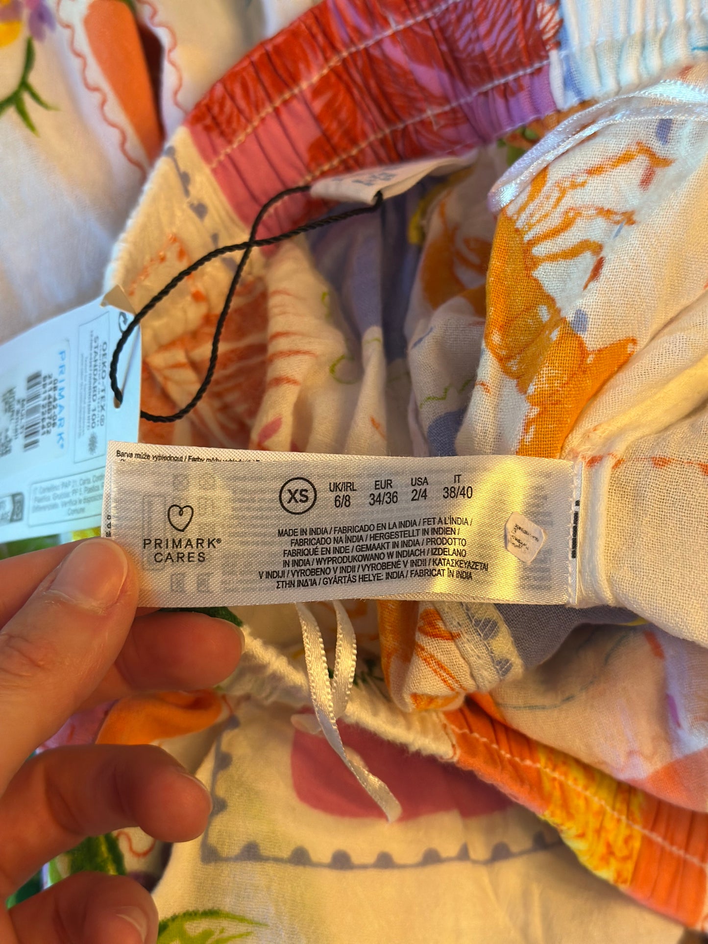 Pantalon large imprimé tropical, Neuf T.34/36