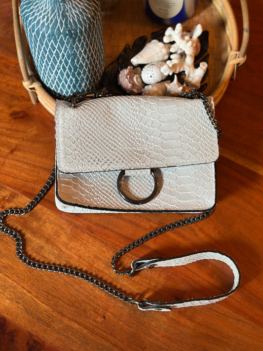 Sac à bandoulière en cuir blanc en cuir fabriqué en Italie