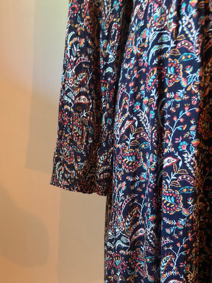Robe fluide fleurie cachemire viscose T.44