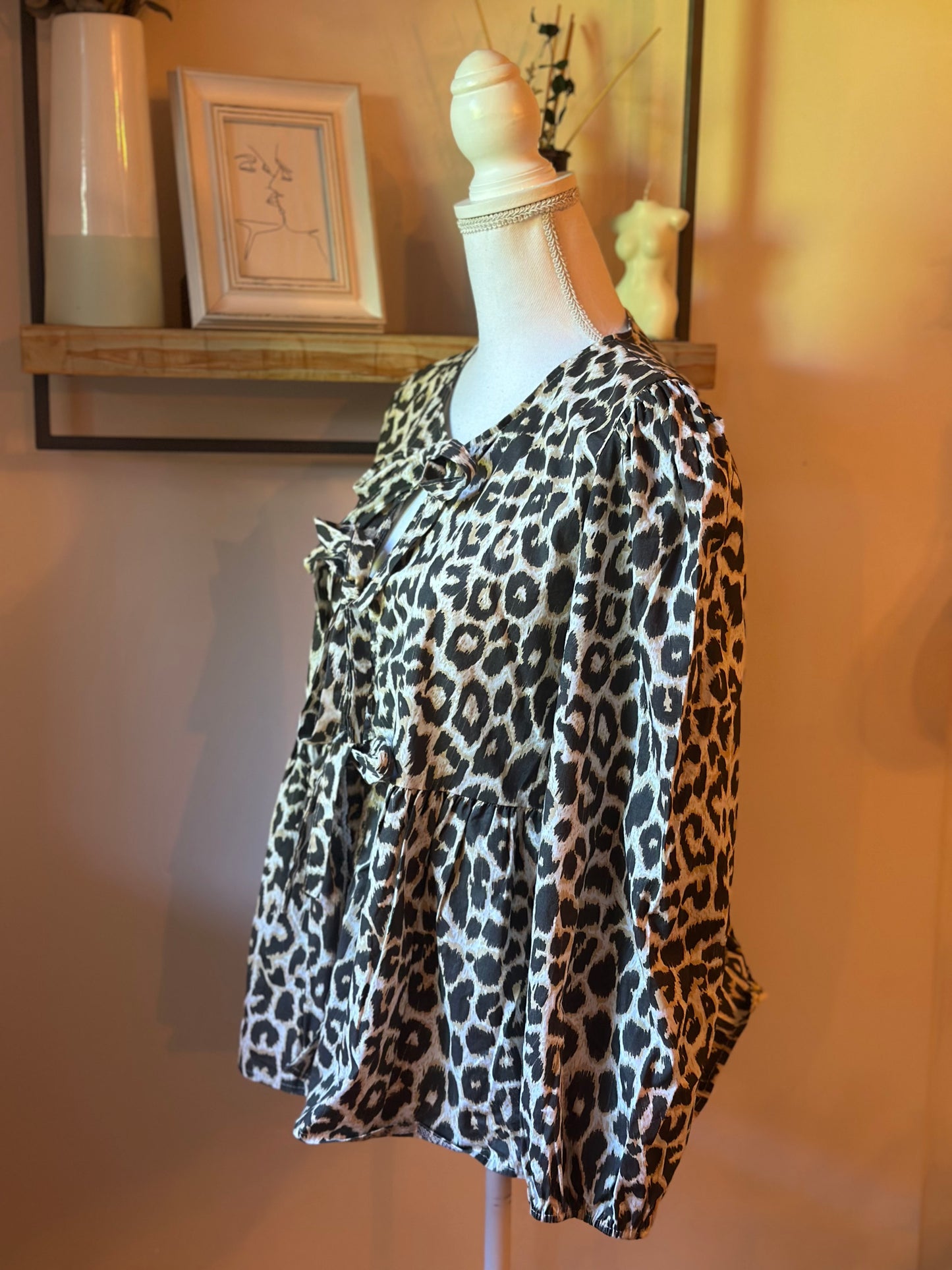 Blouse léopard en coton T.U