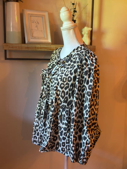 Blouse léopard en coton T.U