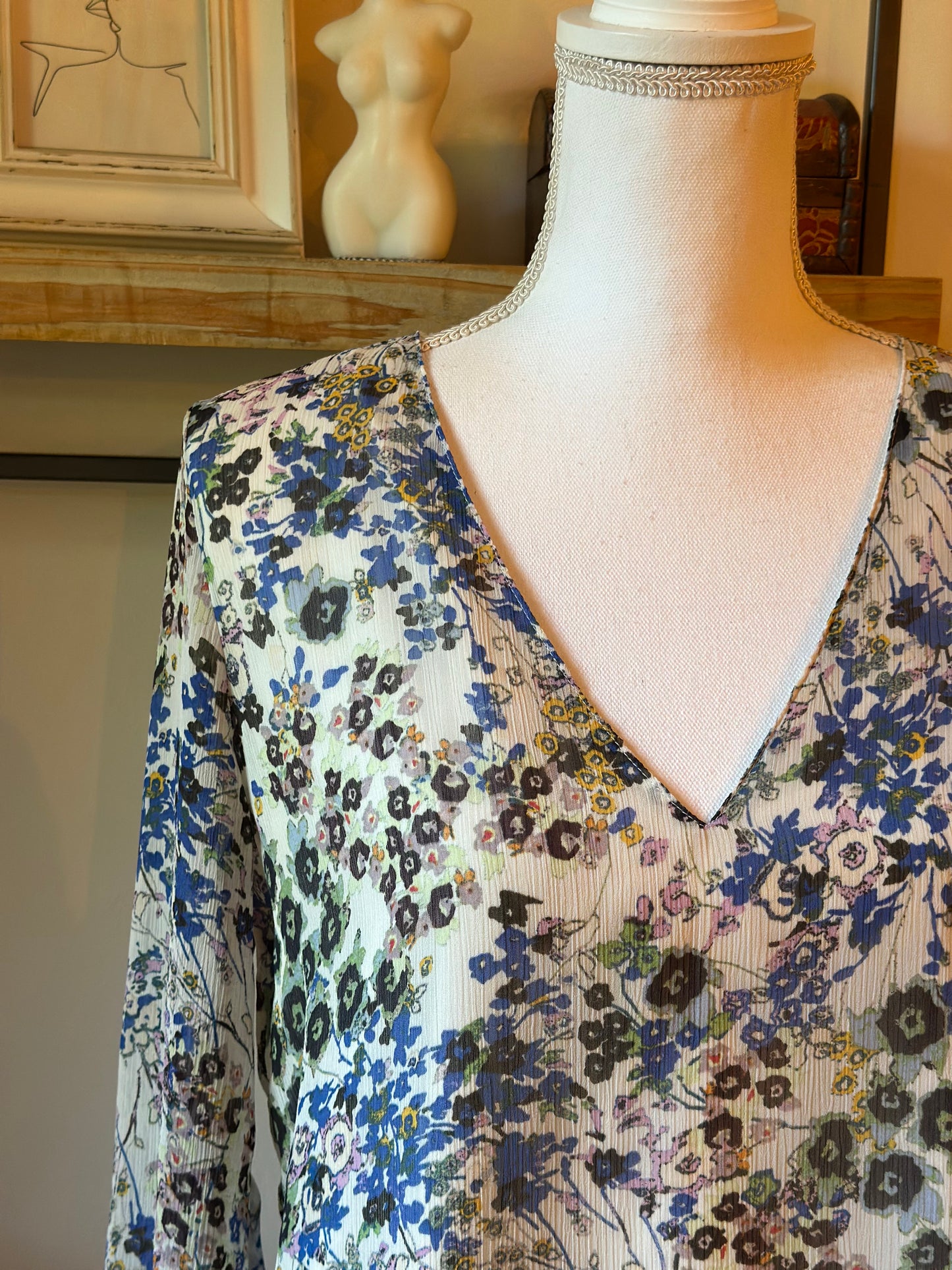 Blouse fluide imprimé fleuri T.38 oversize