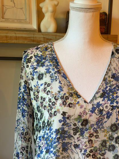 Blouse fluide imprimé fleuri T.38 oversize