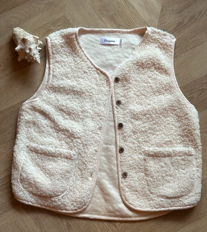 Gilet sans manches crème effet mouton neuf T.36