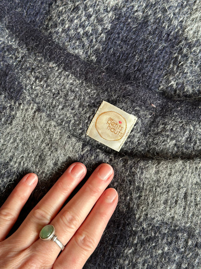 Pull à carreaux en mohair et alpaga T.38