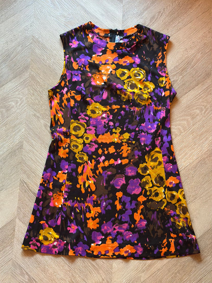 Robe vintage fleurie fabrication française T.36