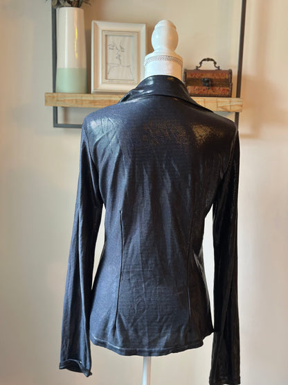 Chemise noir effet métallisé vintage T.U