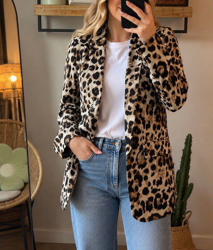 Veste blazer imprimé léopard T.34