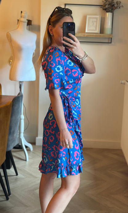 Robe portefeuille imprimé léopard coloré T.40