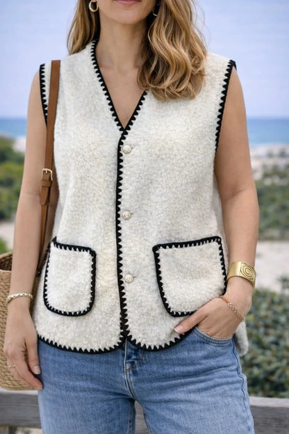 Gilet sans manches bouclette T.U - neuf