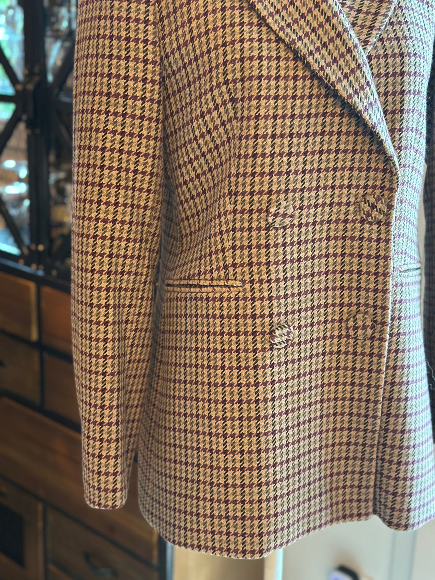 Veste blazer à carreaux pied-de-poule T.38