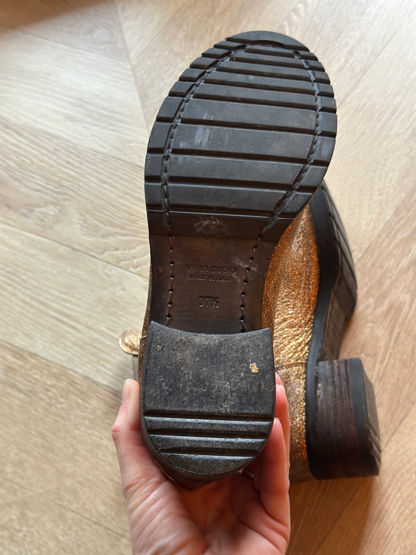 Bottines Chelsea cuir doré Made in Italy T37,5