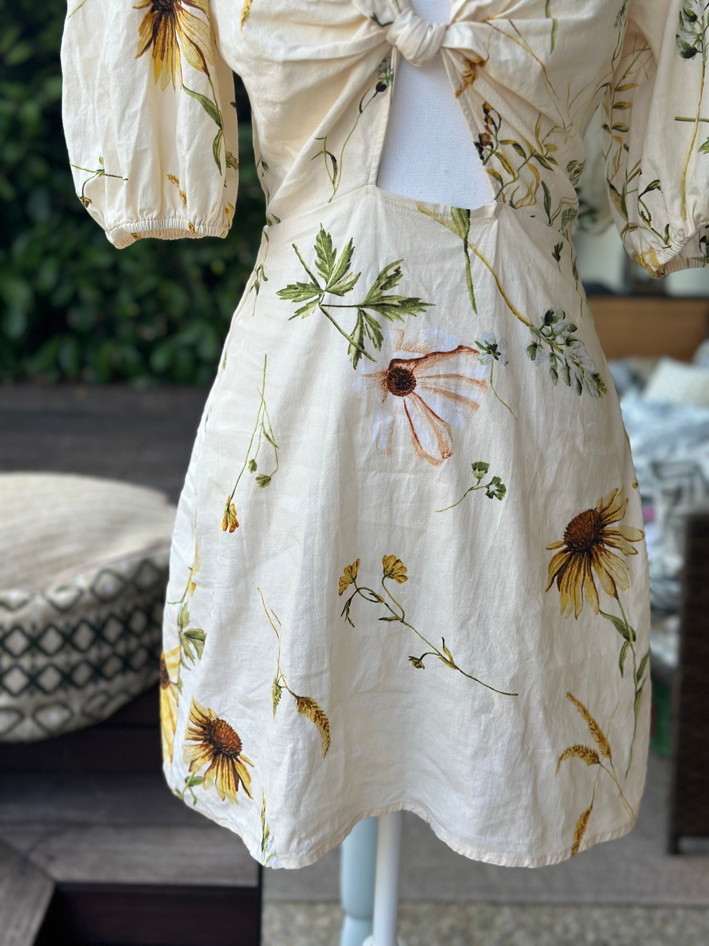 Robe en lin et coton imprimé fleuri T.36